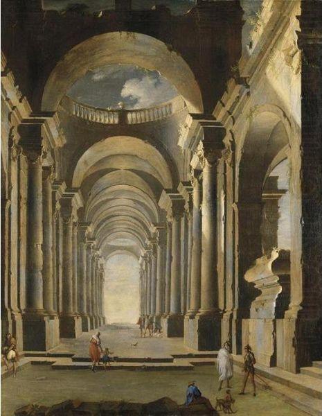 Leonardo Coccorante Architecture with figures china oil painting image